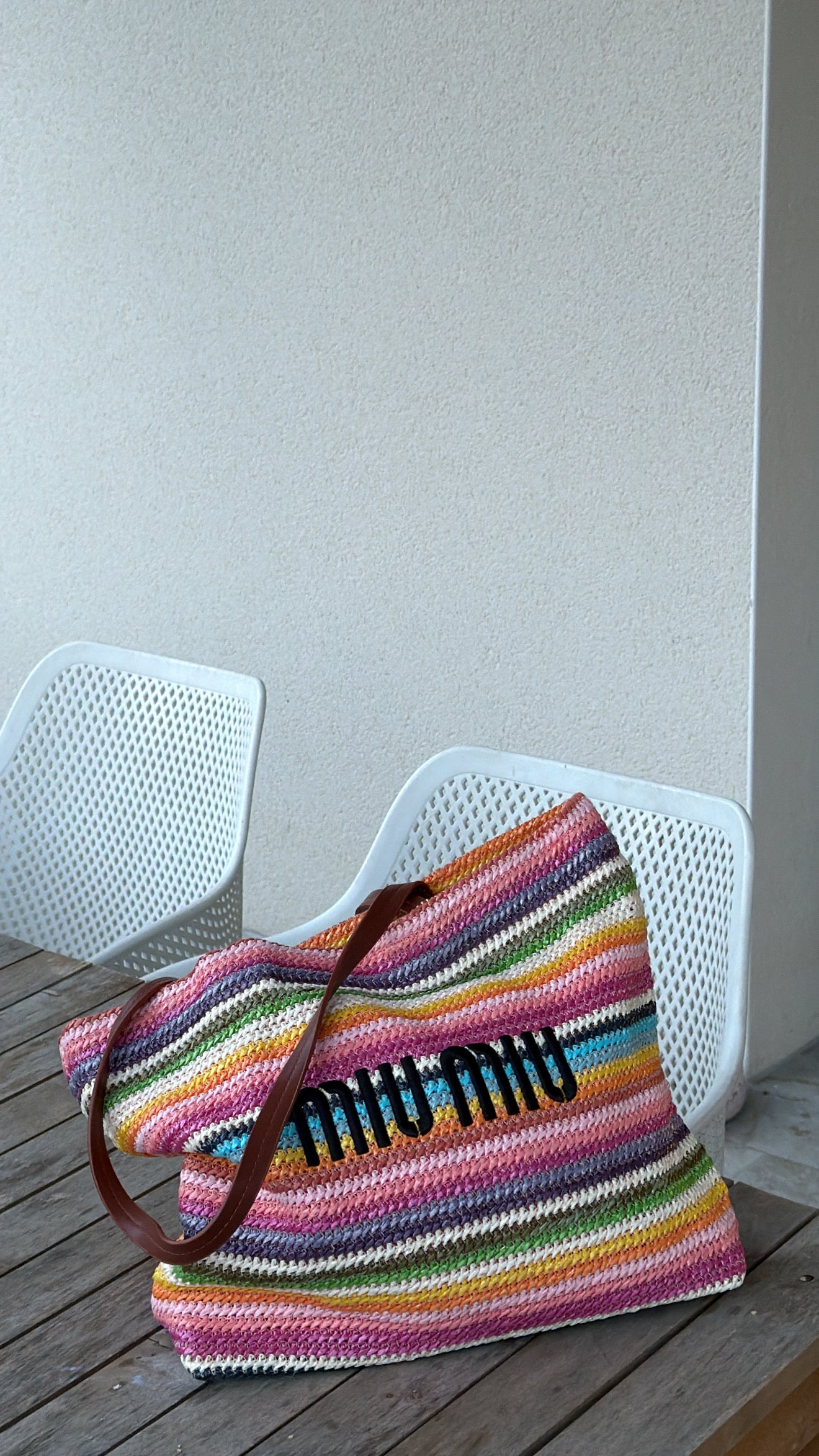 Sac de plage miumiu rose